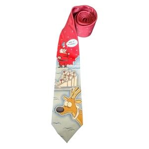 Santa and Reindeer Novelty Christmas Tie